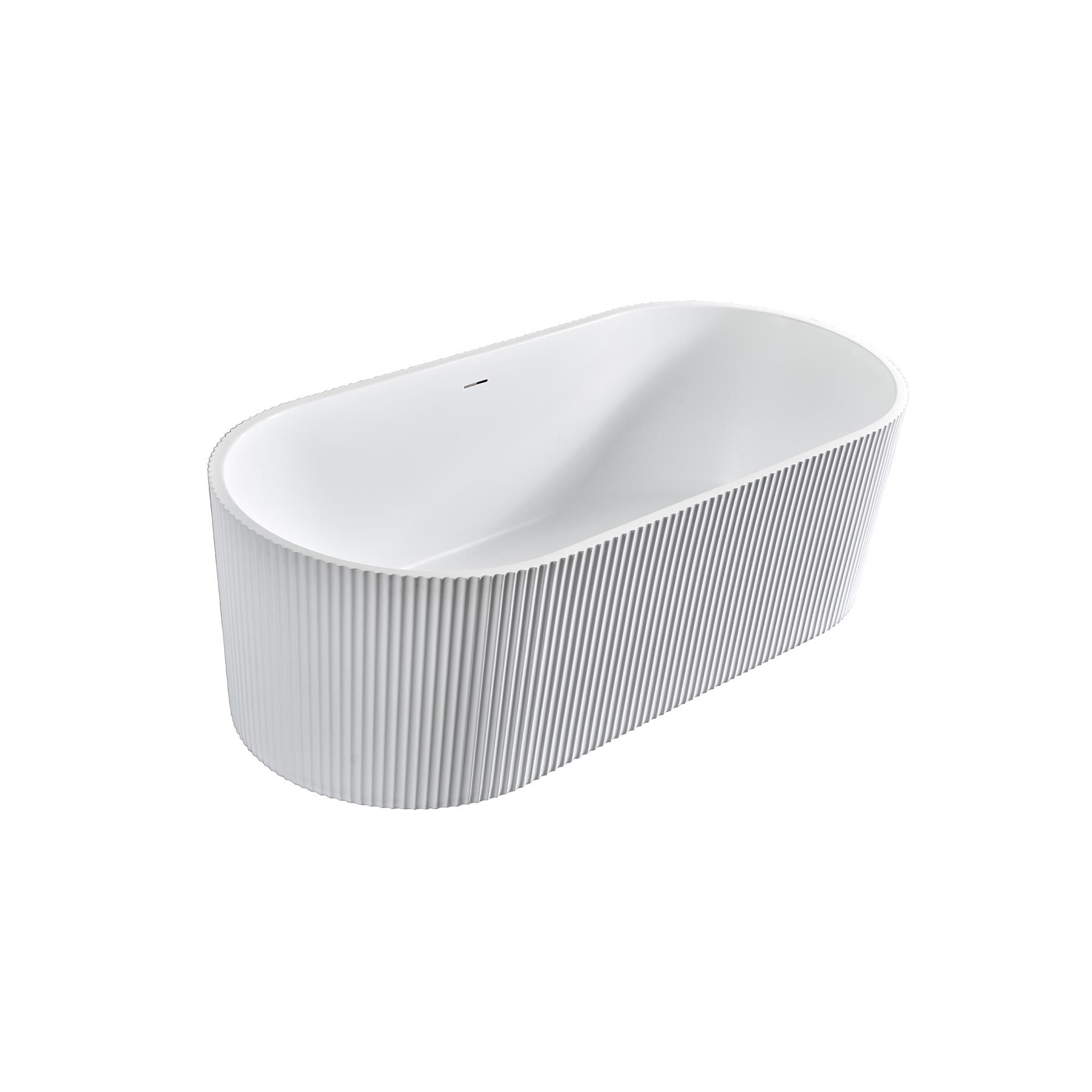 BAIGNOIRES AUTOPORTANTE ACRYLIQUE AVEC RAYURES VERTICALES BLANC MAT 170X80CM