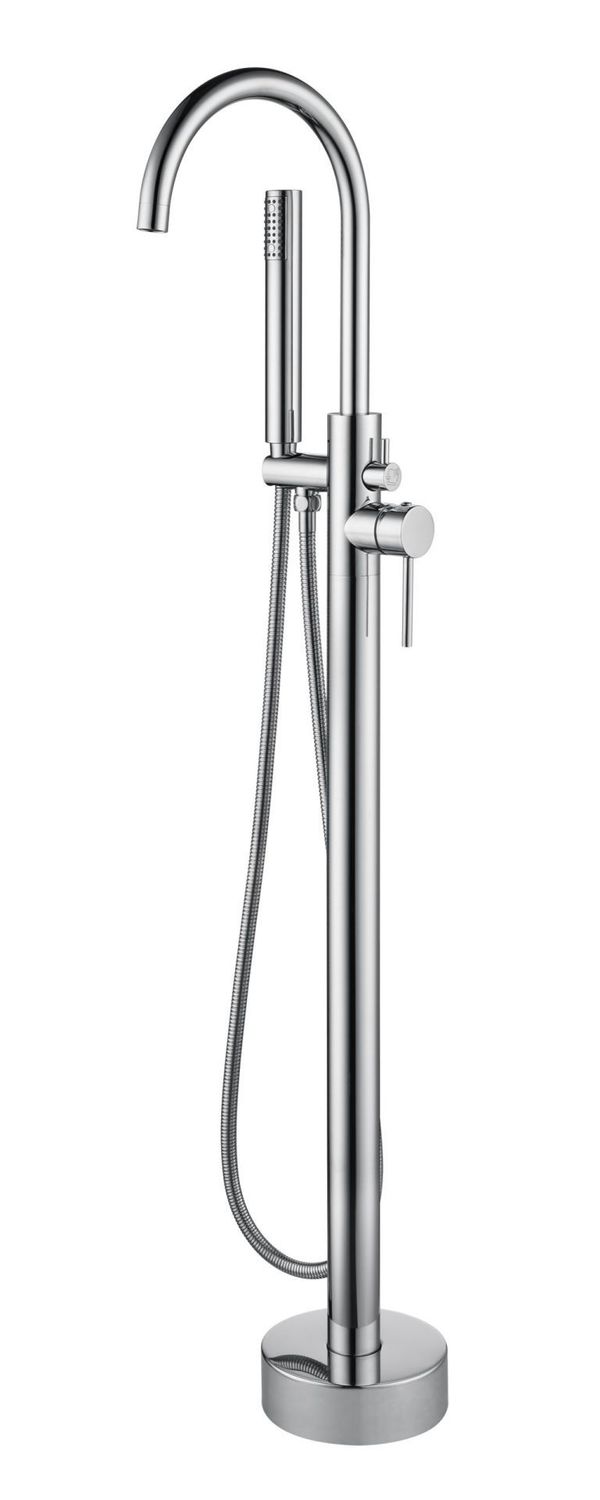 ROBINET DE BAIN SUR PIED AVEC DOUCHETTE - CHROME
