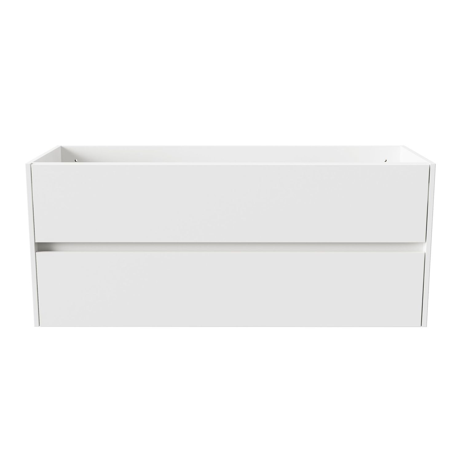 HAYAT MEUBLE SOUS-VASQUE - 2 TIROIRS - SANS POIGNEE - SOFT CLOSE – 119,5X50X45 CM - BLANC BRILLANT