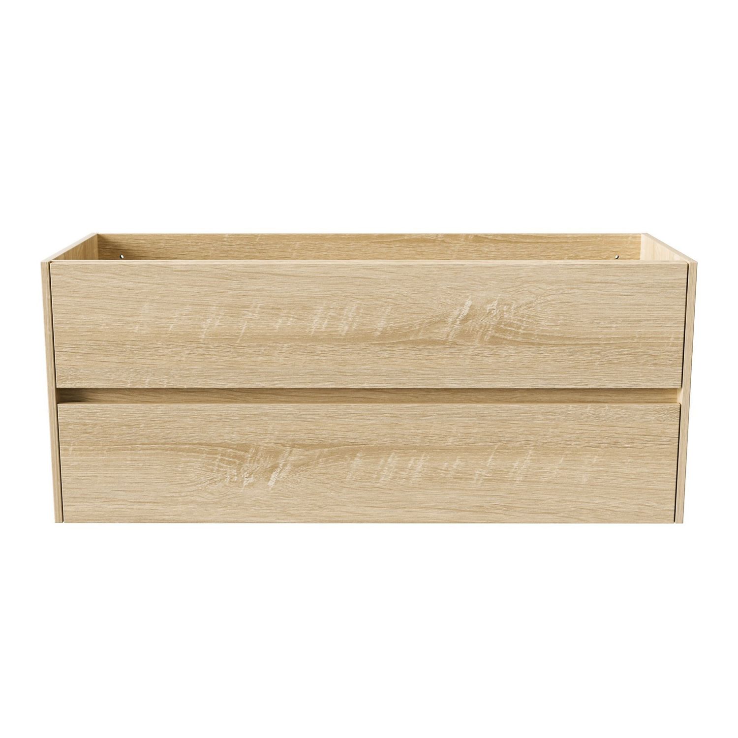 HAYAT MEUBLE SOUS-VASQUE - 2 TIROIRS - SANS POIGNEE - SOFT CLOSE – 119,5X50X45 CM - CHÊNE