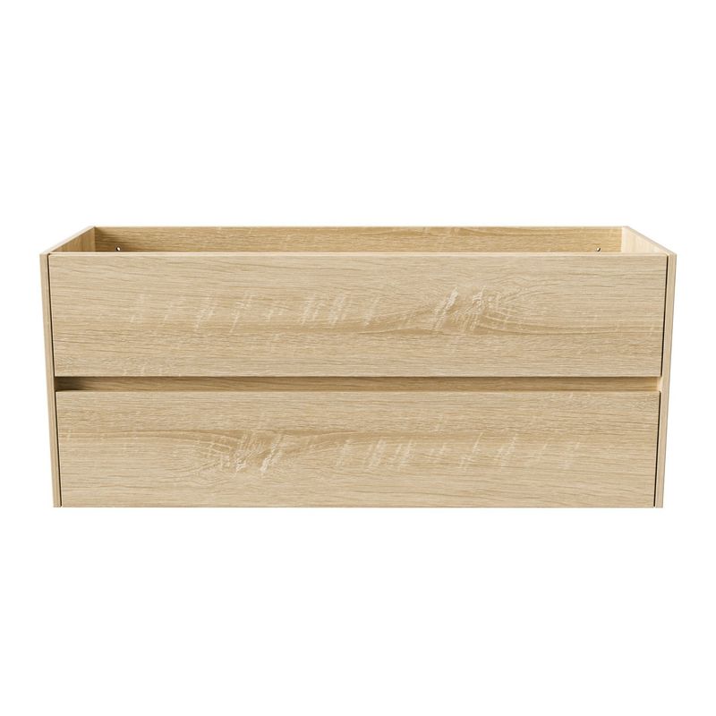 HAYAT MEUBLE SOUS-VASQUE - 2 TIROIRS - SANS POIGNEE - SOFT CLOSE – 119,5X50X45 CM - CHÊNE