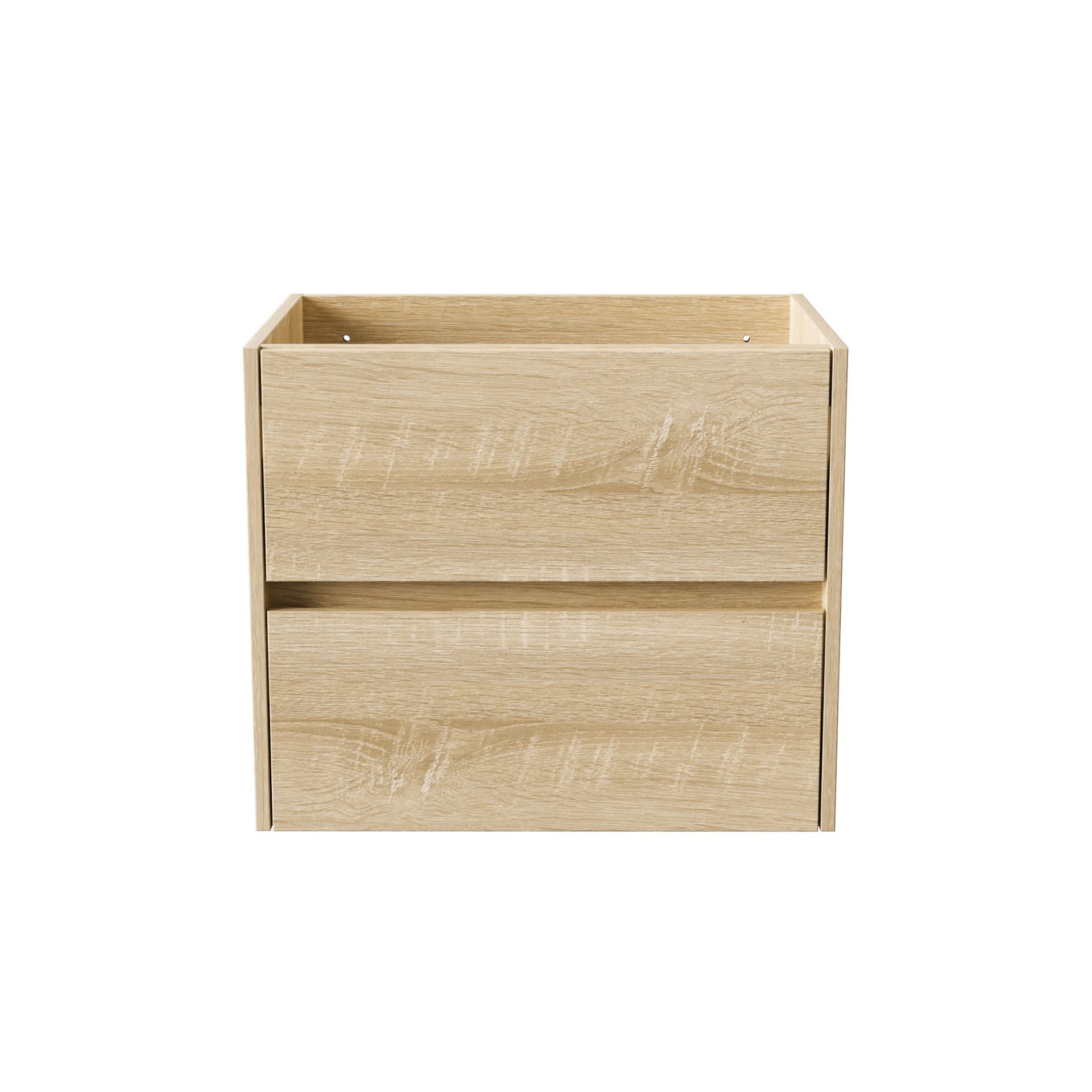 HAYAT MEUBLE SOUS-VASQUE - 2 TIROIRS - SANS POIGNEE - SOFT CLOSE – 59,5X50X45 CM - CHÊNE