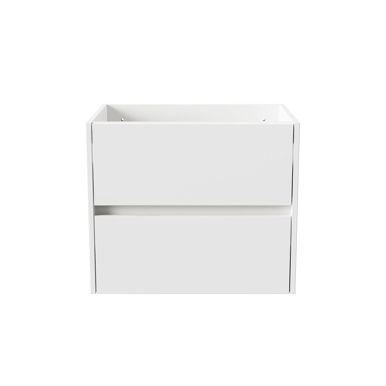 HAYAT MEUBLE SOUS-VASQUE - 2 TIROIRS - SANS POIGNEE - SOFT CLOSE – 59,5X50X45 CM - BLANC BRILLANT