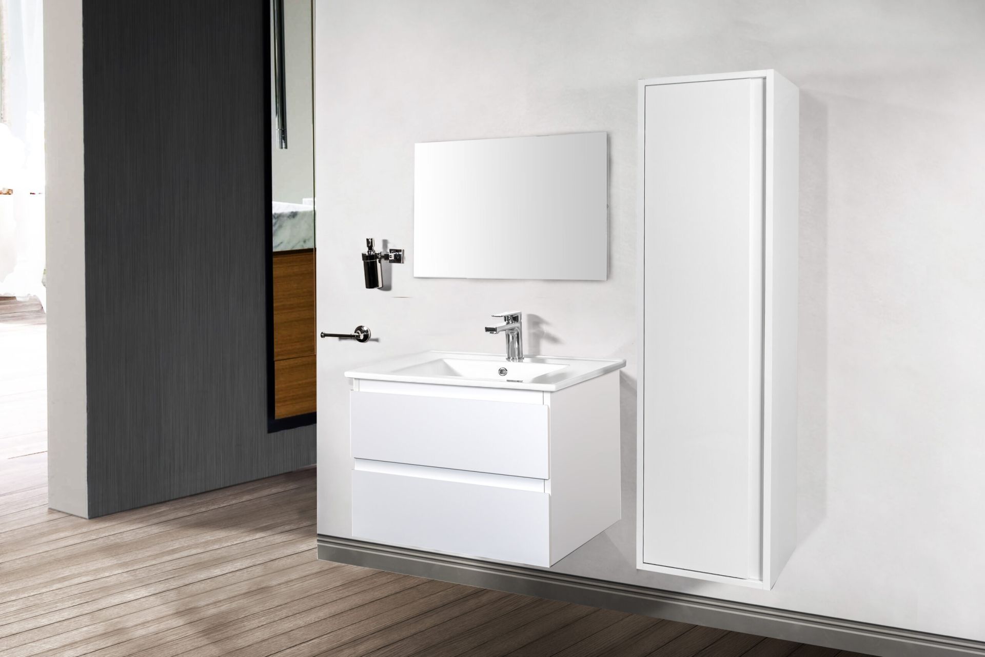 SALLY MEUBLE SOUS-PLAN (100CM) - BLANC MAT