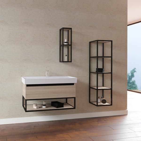 SHARP MEUBLE COLONNE (30X35X135CM) - NOISETTE