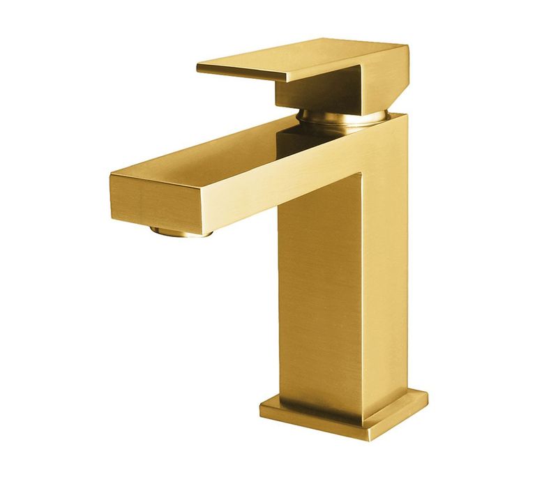 CHAN MITIGEUR DE LAVABO CARRÉ - OR BROSSÉ CHAN MITIGEUR DE LAVABO CARRÉ - OR BROSSÉ