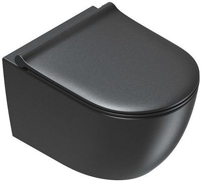 WC SUSPENDU SFERA 50 ORIGINAL CATALANO CATAGLAZE+ FIXATION INVISIBLE SILENTECH NOIR MAT