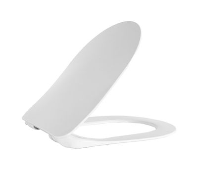 SIEGE KIA WC PLAT EN DUROPLAST (FERMETURE DOUCE ET DÉGAGEMENT RAPIDE) AVEC CHARNIÈRES EN ACIER INOXYDABLE - BLANC