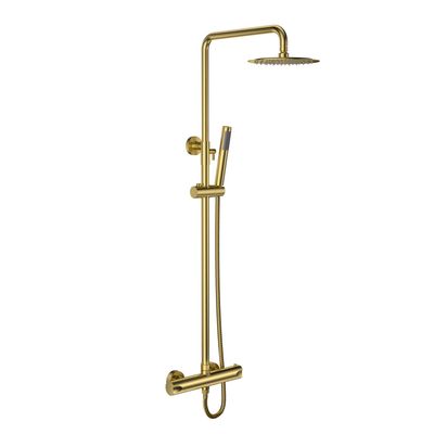 COLONNE DE DOUCHE THERMOSTATIQUE OPTIMA RONDO OR BROSSÉ