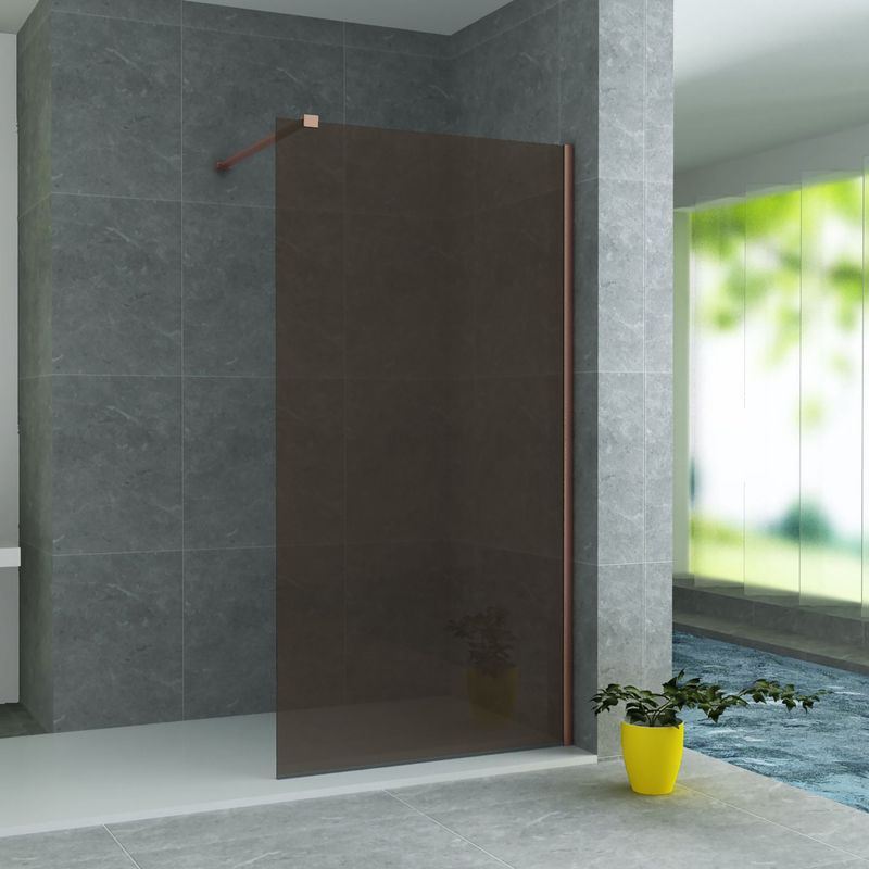 PAROI DE DOUCHE CHAMPAGNE AVEC PROFIL CUIVRE 8MM (120X200MM) PAROI DE DOUCHE CHAMPAGNE AVEC PROFIL CUIVRE 8MM (120X200MM)