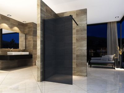 PAROI DE DOUCHE EN VERRE FUMÉ 8MM (120X200CM)