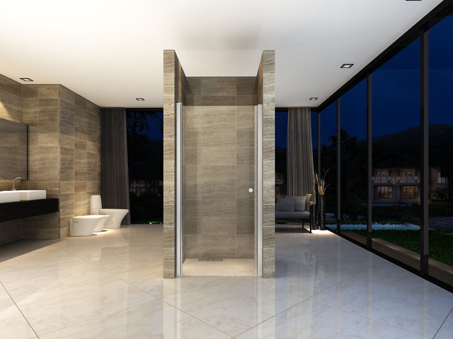PORTE DE DOUCHE EN NICHE 6MM (77-81X190CM)