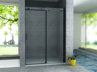 PORTE DE DOUCHE COULISSANTE 8MM (140X200CM) NOIR