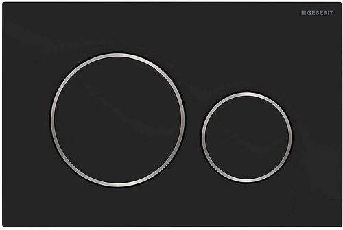 PLAQUE DE COMMANDE 2 TOUCHES SIGMA20 GEBERIT NOIR SATIN-CHROOM BRILLANT EASY-TO-CLEAN