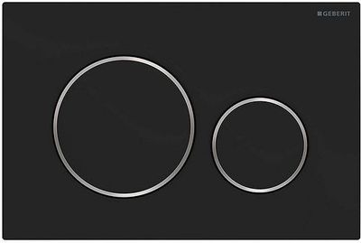 PLAQUE DE COMMANDE 2 TOUCHES SIGMA20 GEBERIT NOIR SATIN-CHROOM BRILLANT EASY-TO-CLEAN