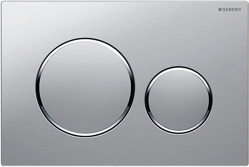 PLAQUE DE COMMANDE 2 TOUCHES SIGMA20 GEBERIT CHROME SATIN-CHROME BRILLANT EASY-TO-CLEAN