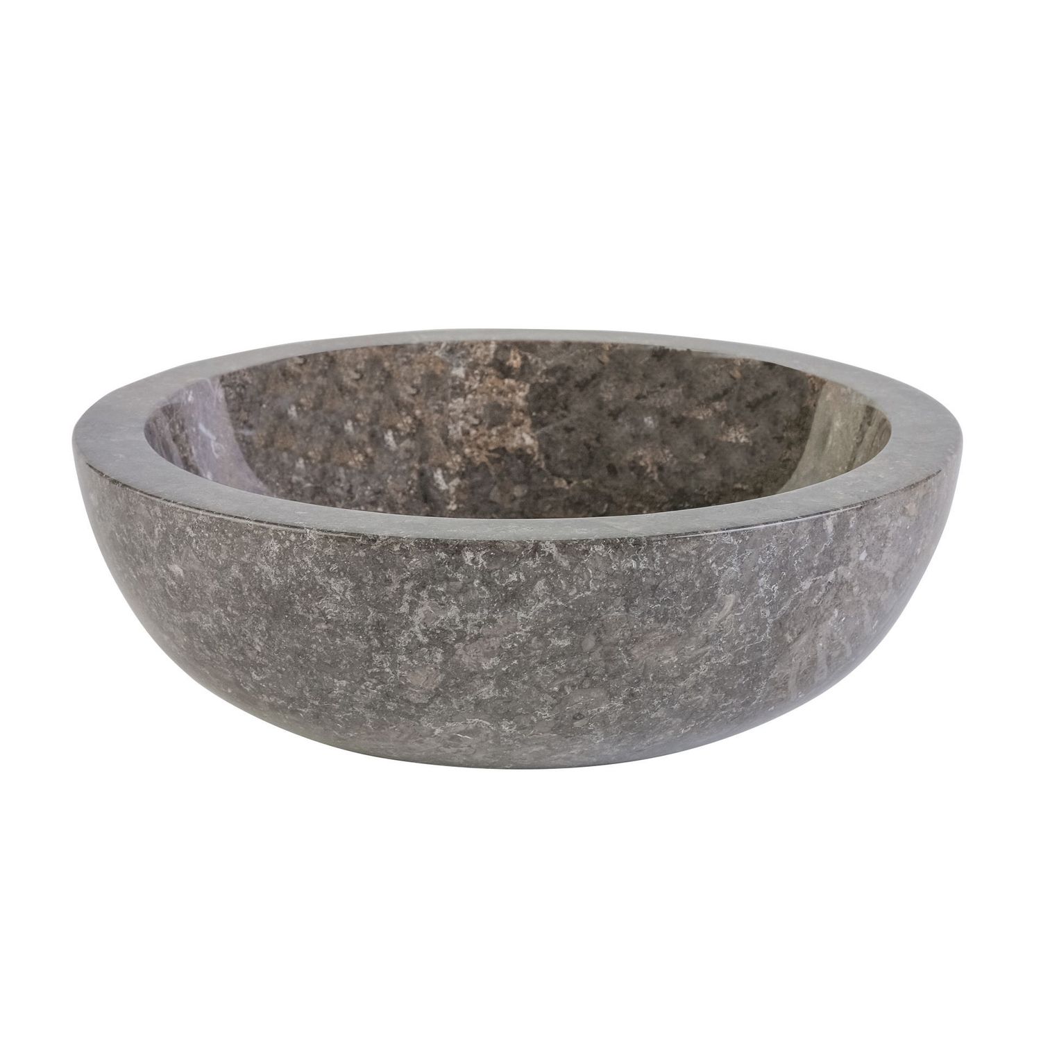 VASQUE EN PIERRE ENTIÈREMENT POLIE - MARBRE GRIS 35X12CM