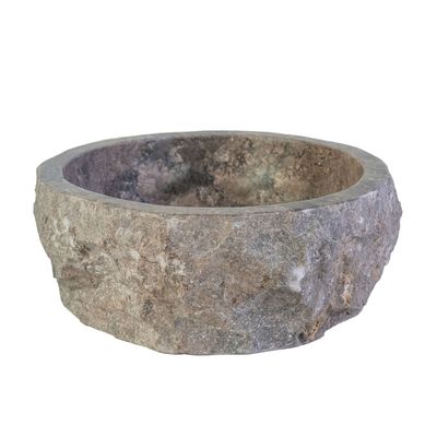 VASQUE EN MARBRE NATURELLE ÉRODÉ - GRIS 30-35x15CM