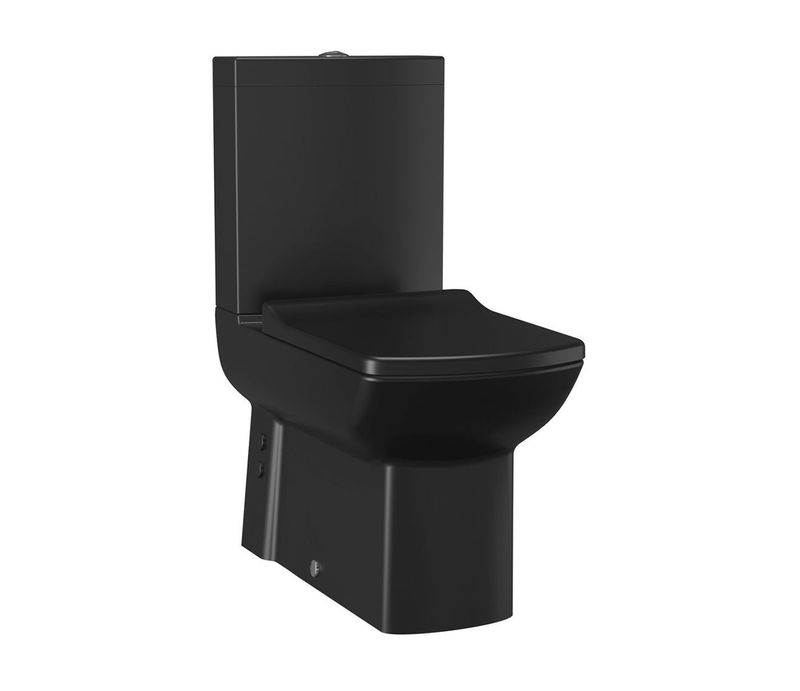 LARA CUVETTE WC À POSER, AVEC HYGIÈNE (BIDET), SORTIE MUR/VERTICALE NOIR MAT