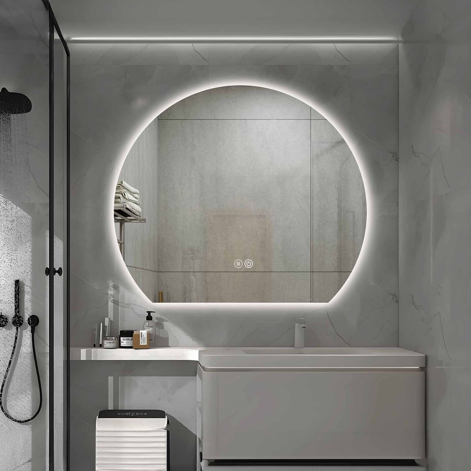 AURORE MIROIR LED AVEC CHAUFFAGE (120X100CM)
