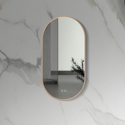 MIROIR LED OVALE AVEC CHAUFFAGE (100X50CM) CUIVRE BROSSÉ