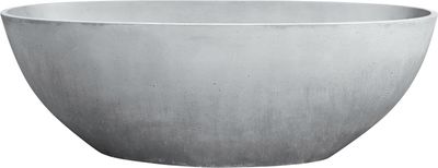 BAIN LIBRE BRIQ OVAL INCLUSIVE SIPHON 180X82 BETON/CHROME