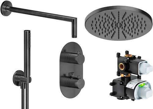 COMBINAISON DOUCHE A ENCASTRER LIVE 250 GRAPHITE BROSSE