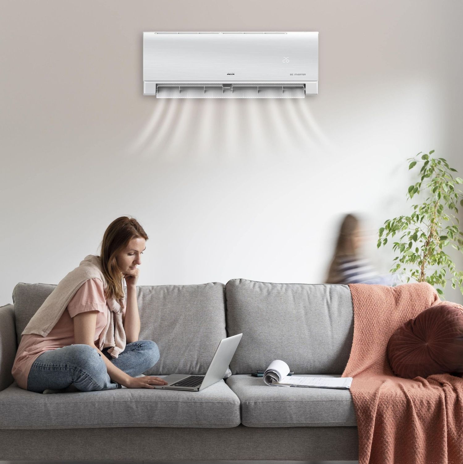 AUX MULTI SPLIT CLIMATISEUR - UNITÉ INTÉRIEUR - REFROIDISSEMENT ET CHAUFFAGE - WIFI - 12000BTU- 3,5KW - BLANC MAT