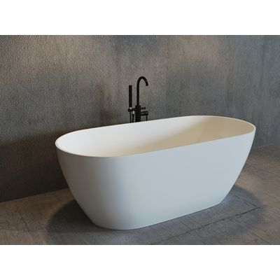 Bain Carrara pose libre 170x80 marbre minéral blanc brillant