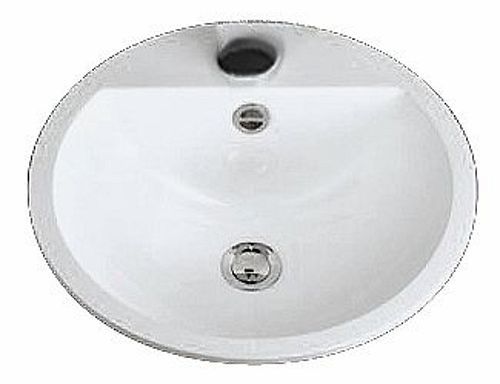 VASQUE A ENCASTRER EB.S450H ALAPE DIAMETRE 450MM +TROU ROBINET/ TROP-PLEIN BLANC