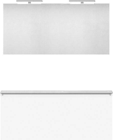 MEUBLE FORM 120 ASYMETRIQUE DROITE 1 TIROIR MARBRE DE SYNTHESE +MIROIR BLANC