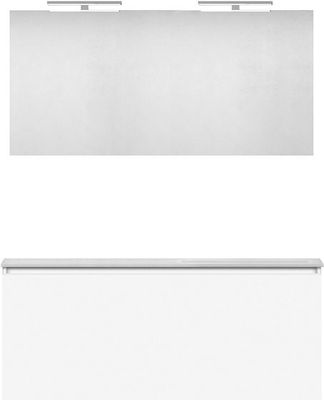 MEUBLE FORM 120 ASYMETRIQUE DROITE 1 TIROIR MARBRE DE SYNTHESE +MIROIR BLANC