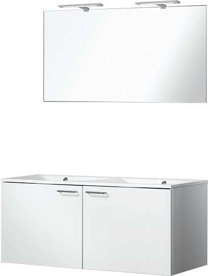 MEUBLE BIZZY 120/120 AVEC MIROIR 120 AVEC ECLAIRAGE BLANC