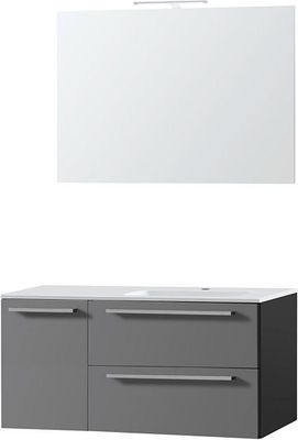 MEUBLE COMBO UNI ARDOISE 105 DROITE MARBRE SYNTHETIQUE MIROIR 100