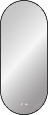 MIROIR DESCO COLLECTION OVAL 90X38CM ANTI-CONDENS +ECLAIRAGE LED CADRE NOIR