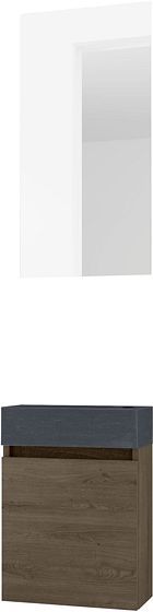 LAVE-MAINS FORM MINI STONE/ 1 PORT/MIROIR CHENE GRIS