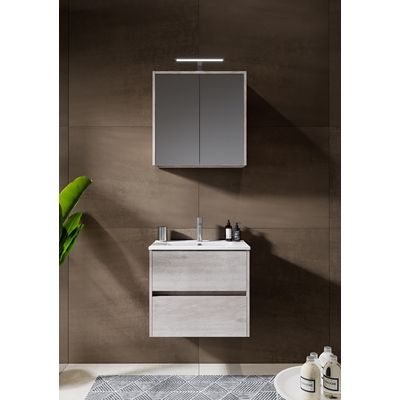 Sous-meuble E.Move slim chêne gris 80 cm