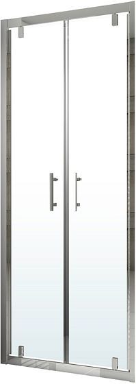 2-PANNEAUX PORTE PIVOTANTE TWIST 86-92 H195 CHROME-CLAIR