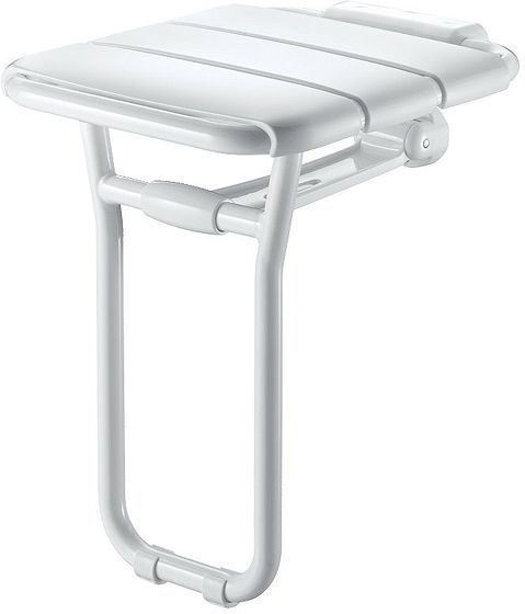 SIEGE DE DOUCHE RELEVABLE+ PIEDS DELABIE ALU BLANC