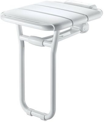 SIEGE DE DOUCHE RELEVABLE+ PIEDS DELABIE ALU BLANC