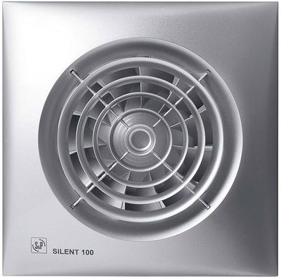 VENTILATEUR SALLE DE BAIN + TIMER SILENT-100 CRZ SILVER S&P