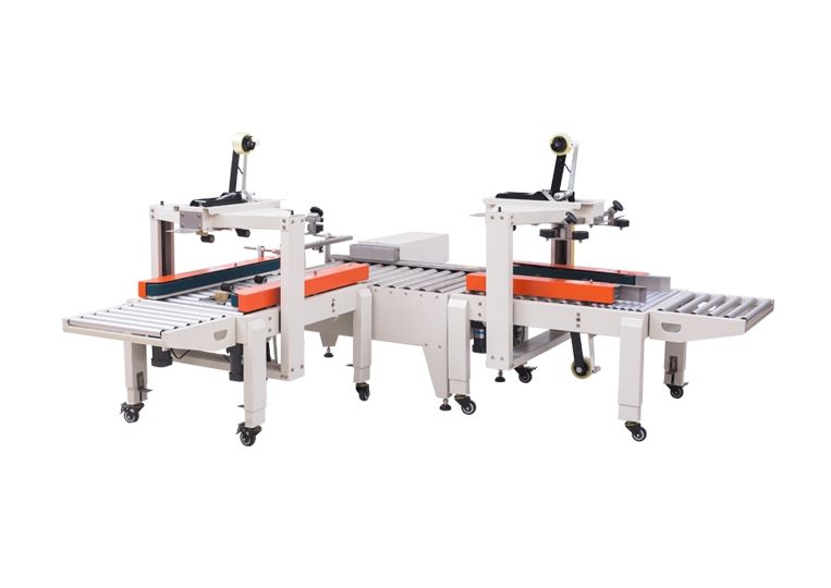 FZD-5050A + FZD-5050A Fully Automatic Cross Sealing Machine with Electric Turntable – Complete Carton Sealing Solution