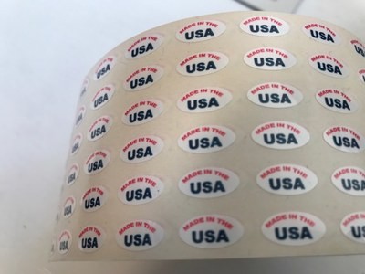 [QTY 1000] .50 X .25 inch MADE IN THE USA STICKERS