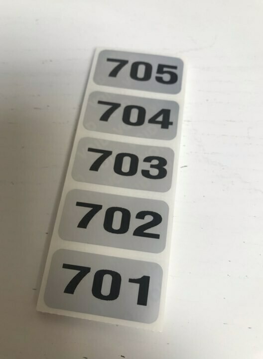[QTY 100] 1.5 X .75 inch matte silver tamper evident labels serial numbered 701-800