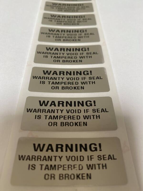 1.75 X .75 Inch Chrome Tamper Evident Warning Warranty Label
