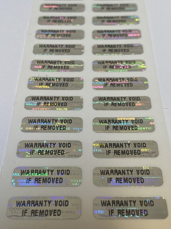 .75 X .25 Inch Bright Silver Warranty Void If Removed Hologram