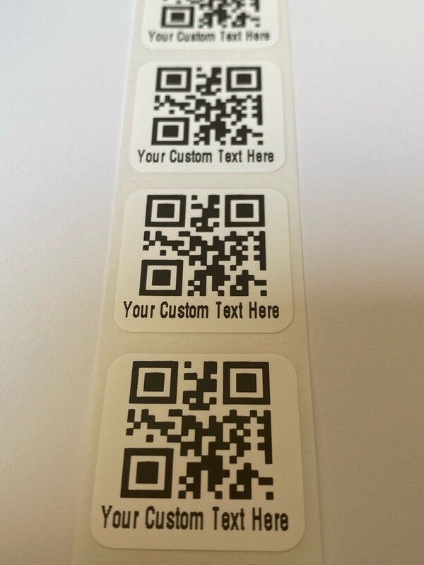 1X1 Inch White Custom Printed QR Code Labels