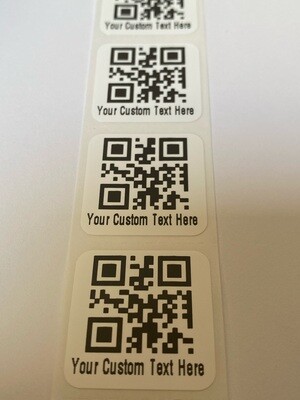 White Custom Printed QR Code Labels