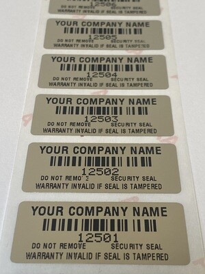 1.75 X .75 Inch Chrome Tamper Evident Custom Printed Label