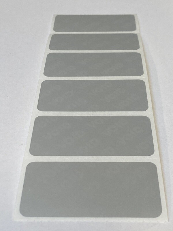 2 X 1 inch Matte Silver Tamper Evident Void Label